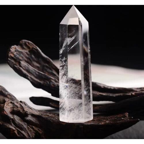 1pcs 100% Natural Clear Quartz Crystal Wand Point Obelisk Rock Energy Healing Crystals Column FengShui Home Decor Ornaments