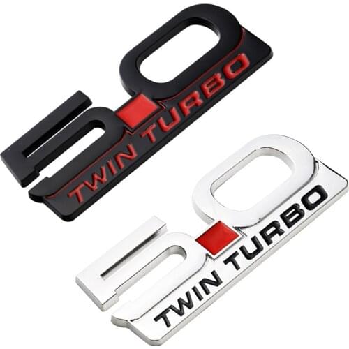 1 PCS 3D Metal 5.0 TWIN TURBO Front Hood Grille Emblem Badge Rear Trunk Car Stickers Decals For Ford Mustang