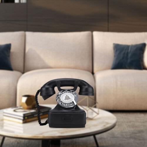 1pcs Desk Decor Vintage Retro Antique Call Phone Wired Corded Landline Telephone Home Ornament Home Furnishing Only Decoration