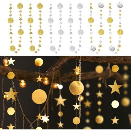 13ft Glitter Star Paper Garland Sparkling Bunting Banner for Festival Baby Shower Holiday Prom Ramadan Decorations