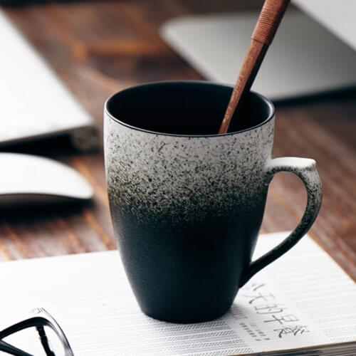 320ml Coffee Mug Ceramic Coffee Cup Tea Mug Retro Gradient Color Frosted Jingdezhen Porcelain Mugs Drinkware Lovers Mugs Gift