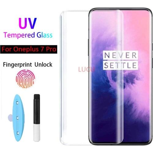 3D UV Liquid Nano Tempered Glass For 1+ Oneplus 7 Pro Full Glue Cover Screen Protector For One Plus 7pro Protective Film Glass