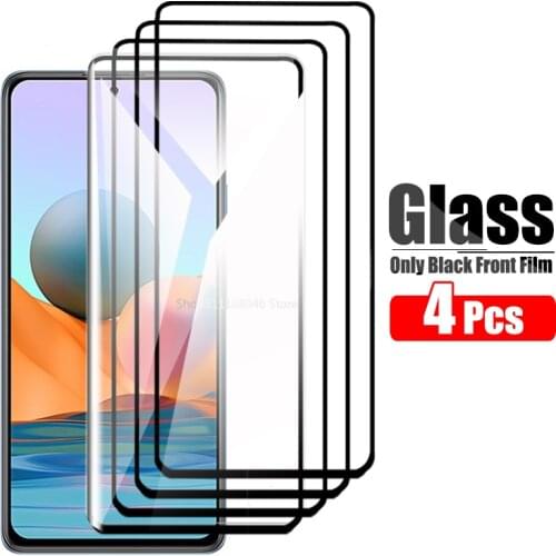 4 Pcs Protective Glass For Xiaomi Redmi 9C NFC Screen Protector Redmi Note 10 Pro Max 9 9A 9T On Xiomi Not 10S 9S Tempered Film