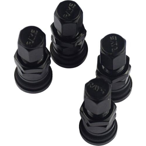 4 Pack Black Metal Tubeless Truck Wheel Tire Valve Stem for Car Truck