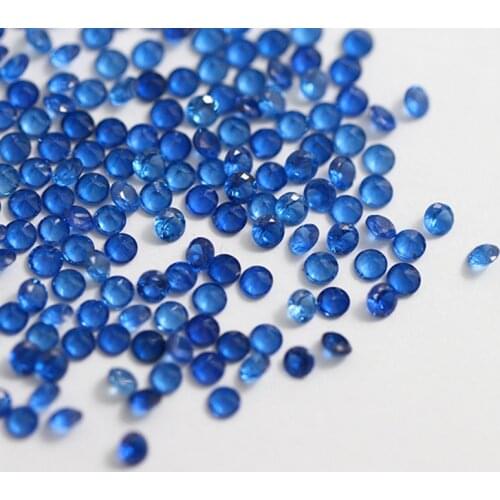 500pcs/Lot Sale 1mm 2mm 3mm 113# Sea Blue Sapphire Synthetic Gems Round Shape Cut Lab Created Spinel Loose Stone For Jewelry