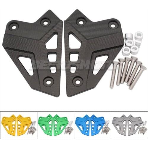 Motorcycle CNC Aluminum Foot Pegs Heel Protection Protective Film Mount Heel Guard Protector For Kawasaki Z900 2017-2018