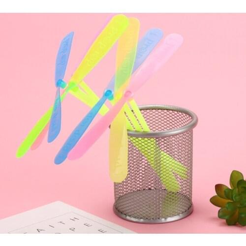 5pc Hand rubbed non-luminous bamboo dragonfly Nostalgic classic Double flying leaf flying fairy bamboo dragonfly plastic