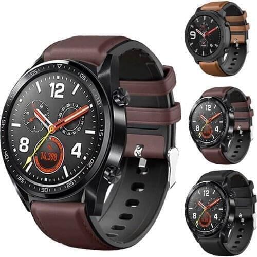 Quick Release Watchband For Samsung Galaxy Watch 46mm SM-R800 Band Silicon+Leather Strap For Samsung 42 SM-R810 Wristband