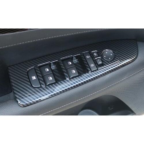Fit for Kia K3/Cerato 3rd Gen 2019 2020 Car Styling ABS Carbon Door Armrest Window Lift Switch Cover 4pcs Auto Accessories