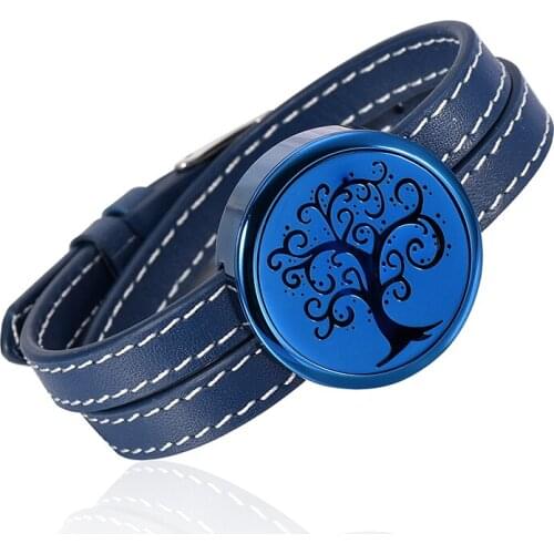 IJB0525 316L stainless steel Bracelet diffuser 30mm perfume locket Tree of Life aromatherapy locket air freshenner Bangle