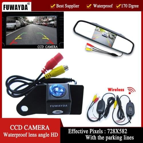 FUWAYDA Wireless CCD waterproof Car Rear View Camera for Mitsubishi ASX RVR/Outlander Sport 4.3 Inch Rear view Mirror Monitor