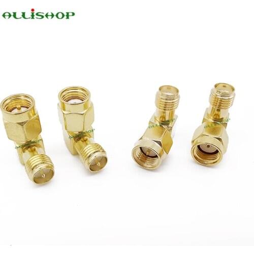 4 type SMA RP-SMA jack plug Right Angle connector adapter 90 Degree gold plate SMA RF Coaxial Connectors High Quality set