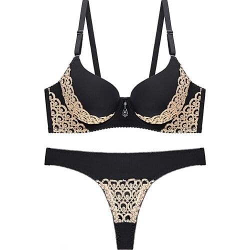 CYNTHRA Womens Underwear Set Sexy Lace Lingerie Push Up Breathable Beatuy Back Bras Panties Suit Gather Underwear Set For Women