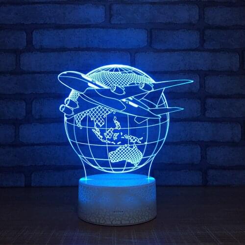 Creative Personality Earth Remote Touch switch 3d Desk Lamp White base Lovely 7 color change Table Lamp For Bedroom