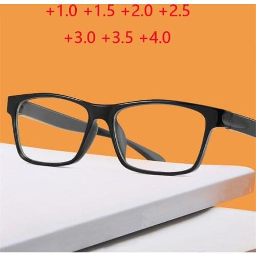 Full Frame Blue Light Blocking Square Reader Glasses For The Elderly Plastic Presbyopic Eyeglasses Power +100 +150 To +400