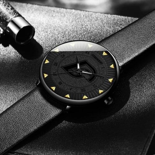 Manner Uhren 2021 Luxus Minimalismus Ultra Dunne Uhr Herrenmode Casual Schwarz Lederband Quarz Handgelenk Uhren reloj hombre