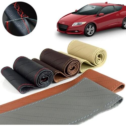 Micro Fiber leather sewn Car steering wheel sleeve Soft Anti slip automobile steering wheel sleeve 38CM Interior Accessories