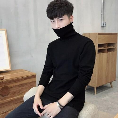 New Style The Origins Korean-Style Mens Sweater Mens Pullover Turtleneck Solid Color Youth Sweater Mens Clothing Manufac