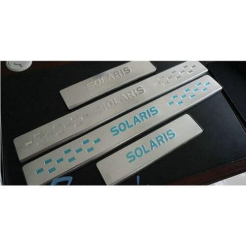 For Hyundai Solaris 2011-2018 Stainless Door Sill Strip Welcome Pedal Car Styling Sticker Auto Accessories 4 Pcs
