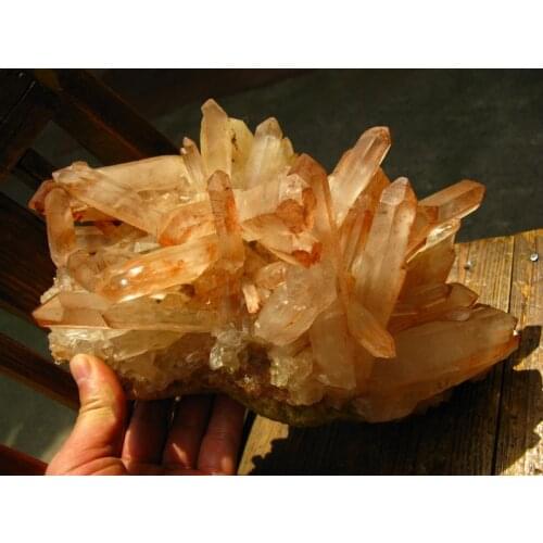 New find from Tibetan red soil natural rock quartz crystal cluster original 3150g