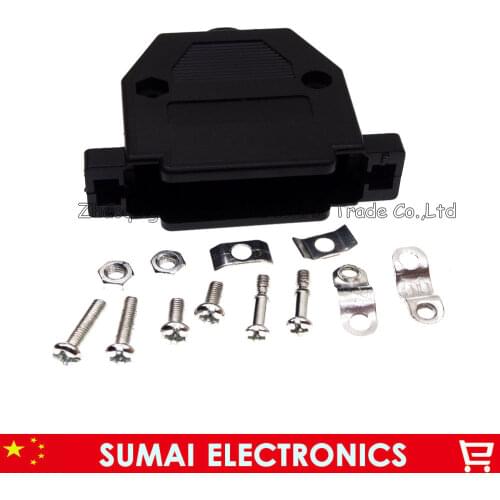NEW DB25 socket/Plug shell 25 Pin serial ports plastic molded case/cover/sheath,black color