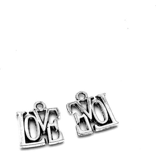 40pcs Love charms pendant 15x13mm antique silver ornament accessories jewelry making craft DIY base material