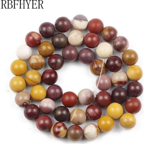 RBFHEYR 4/6/8/10/12MM Natural Stone Matte Egg Yolk Stone Round Loose Beads For Jewelry Making DIY Bracelet Accessories