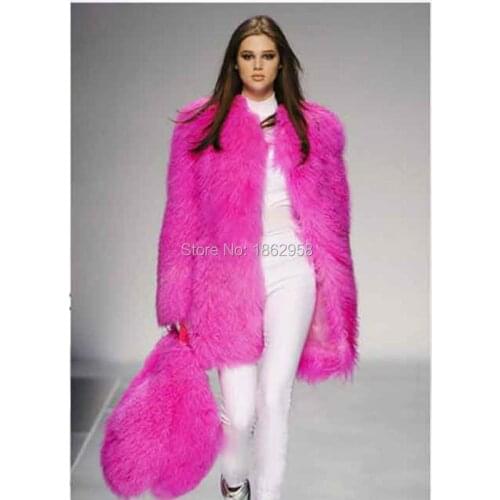 SJ030-01 Customized Sizes China Post Air Mail Wholesale and Retail Various Colors Lamb Fur Trench Coats