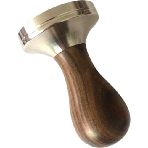 Coffee Tamper Stamping Plate Panar Sandalwood Handle Powder Hammer Coffee Accessories 51mm SCVD889