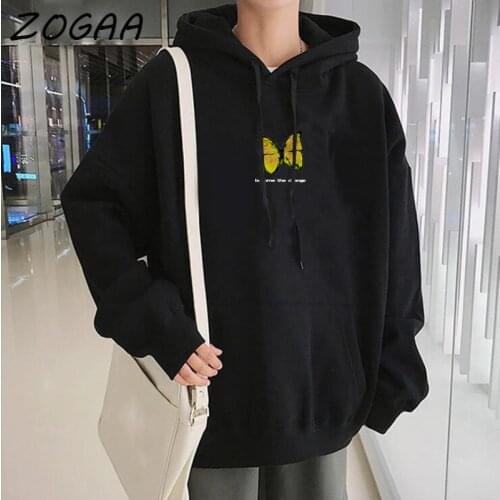 ZOGAA Trendy Men' Hoodie Simple Butterfly Harajuku Hooded Pullover Thickened Sweatshirt Casual Streetwear Mens And Womens Tops