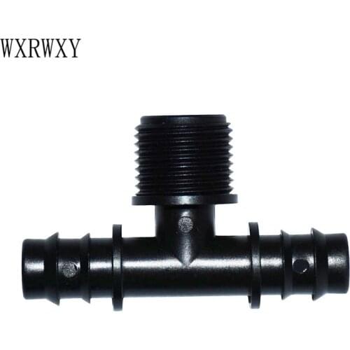 Male thread 1/2 to the 1/2 hose tee barb 16mm 2-way irrigation connector screw male connectors 5 pcs