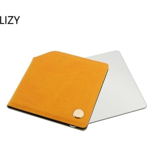 LIZY Rotary PU Leather Square Mirror Handheld Makeup Mirror Vanity Mirror SPA Salon Compact Mirrors Cosmetic Mirror for Women