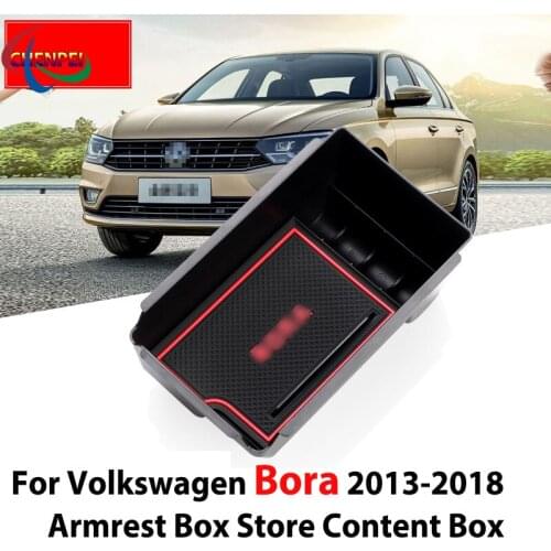For Volkswagen Bora 2013-2018 Armrest Box Storage Box Modified Central Storage Box Compartment Storage Box Car Accessories