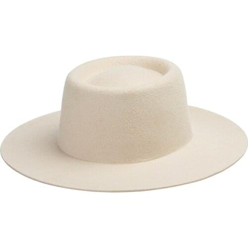 Autumn Winter Fashion Classic Simple Wide Brim Wool Top Hat For Women Ladies Outdoor Travel High Quality Fedora Jazz Hat Cap