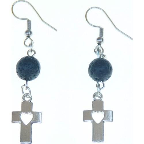 2021 New Heart Double Sided Cross Dangle Earrings For Women Alloy DIY Pendant Making Findings Handmade10*19mm Jewelry Wholesale