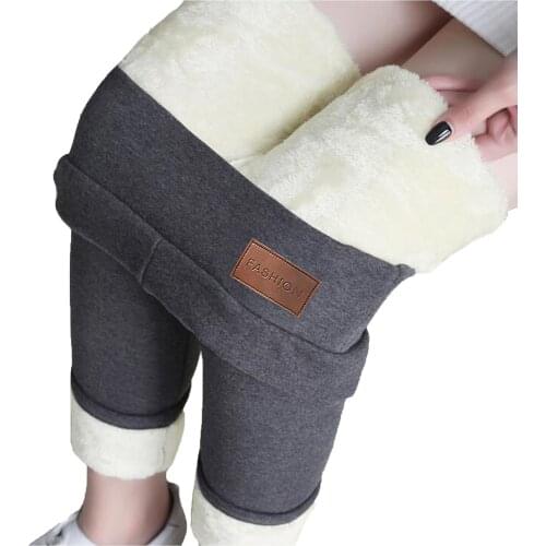 Womens Winter Warm Leggings Super-thick High Stretch Lamb Cashmere Work Out Leggins High Waist Skinny Keep Warm Trousers #3