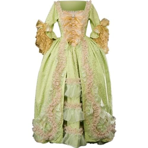 Cosplaydiy England Court Party Carnival Dress Women Dress Marie Antoinette Rococo Noble Princess Queen Green Gown Evening Dress