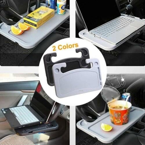 1pcs Car Portable Laptop Computer Assembly Table Support Food Eat Dinner Stand Steering Table Goods Tray Wheel Plate Drink
