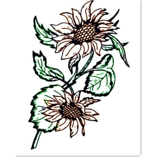 1pc Sunflower Transparent Clear Silicone Stamp Seal Scrapbooking Stencil Coloring Diary Accessories Decor Office School Supplies
