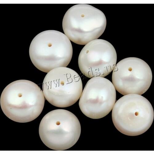 10PCs/Bag Button Cultured Freshwater Pearl Beads White 9-10mm Natural Pearl Beads For DIY Necklace Bracelets Hole 0.8mm