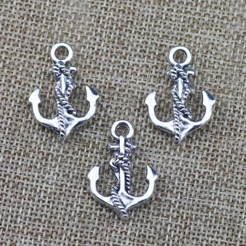 8 Pieces 20*29mm Mixed Alloy Antique Silver Color Boat Anchor Charms Bracelet Vintage Pendant Accessory For DIY Jewelry Making