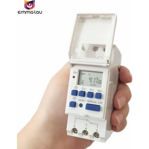 AC220V 30A Digital Relay Timer Switch Electronic 7 Days Weekly Programmable Timer DIN Rail Auto On/Off Time Controller