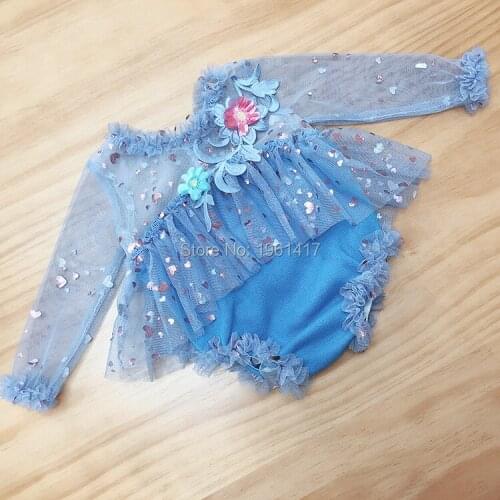 Baby Clothes Girls Flower Print Romper Infant Lace Jumpsuit Clothes Sunsuit Outfits New Born Baby Photography Prop Clothes