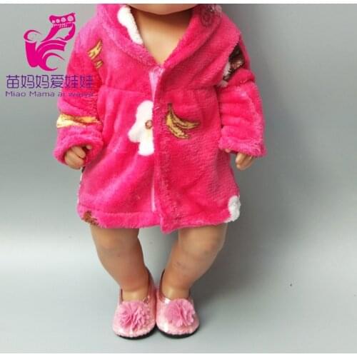 For 43cm Baby Doll Clothes Coral Fleece Fits 18 Inch Girl Doll Winter Fur Jacket for Doll Wear