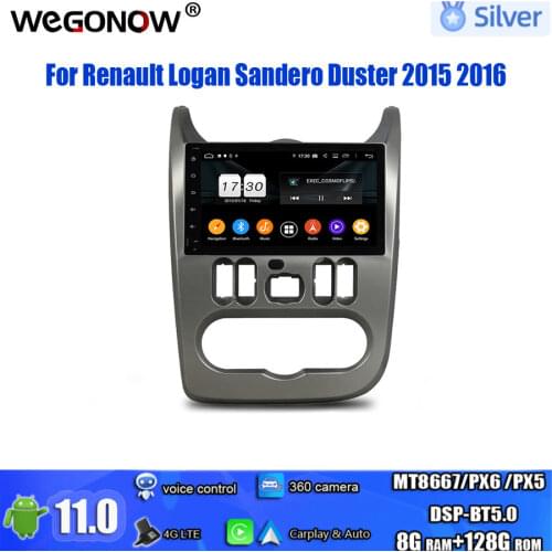 For Renault Logan Sandero Duster 2015 2016 PX6 DSP Android10.0 64G ROM 8Core Car DVD Player GPS Map RDS Radio wifi Bluetooth5.0