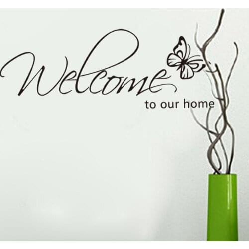 Welcome to our home butterfly home living room wall decoration wallpaper mural household adornment wall stickers on the wall