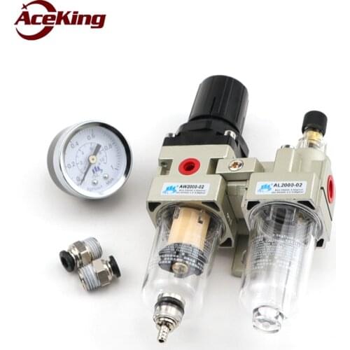 Air source processor two connectors ac2010-02d automatic drainage aw2000-02 + al2000-02 oil and water separator two connectors
