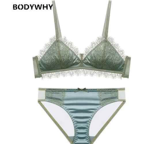 2020 Women Lace Bra Set Backless Bra Panty Set Push Up Deep V Underwear Thin Cup Insert Pad Lingerie Sexy Elegant Fashion Beauty