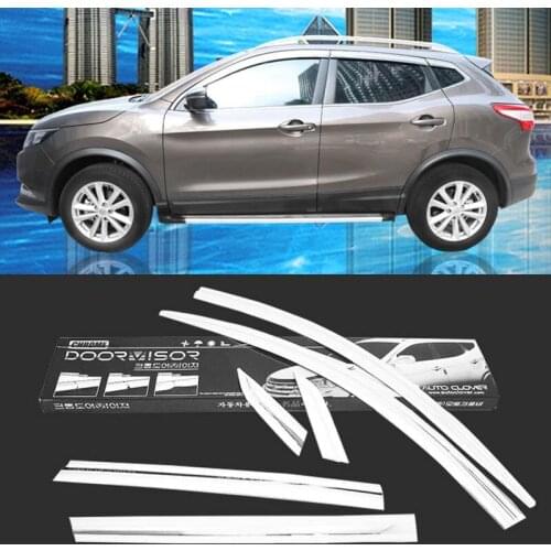 1 Set Brand New Chrome Side Vent Sun Shade Window Visors Rain Guard Deflectors For Nissan Qashqai 2016-2018