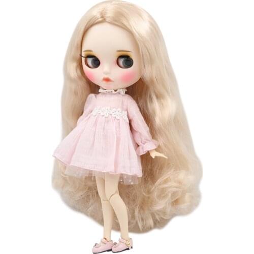 ICY Factory 1/6 bjd joint body wild light golden curly hair matte face with eyebrows Lip gloss Neo gift toy